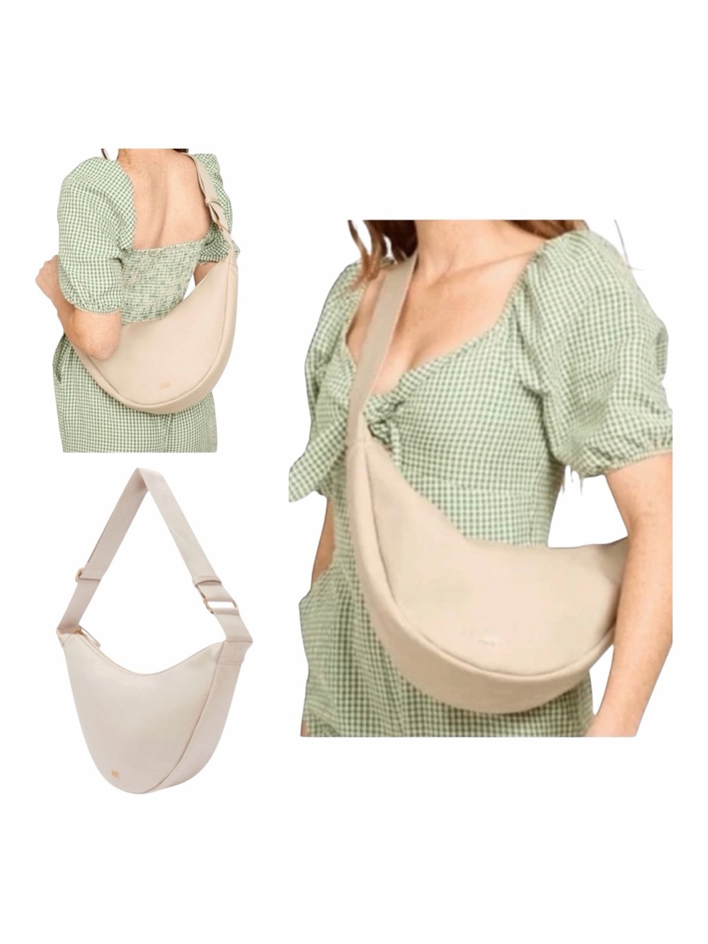 NWOT! JULY Everyday Crescent Bag in Beige.